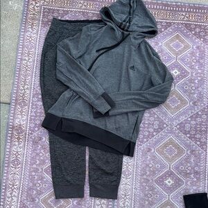 Adidas Women's Gray Hoodie and Joggers Set